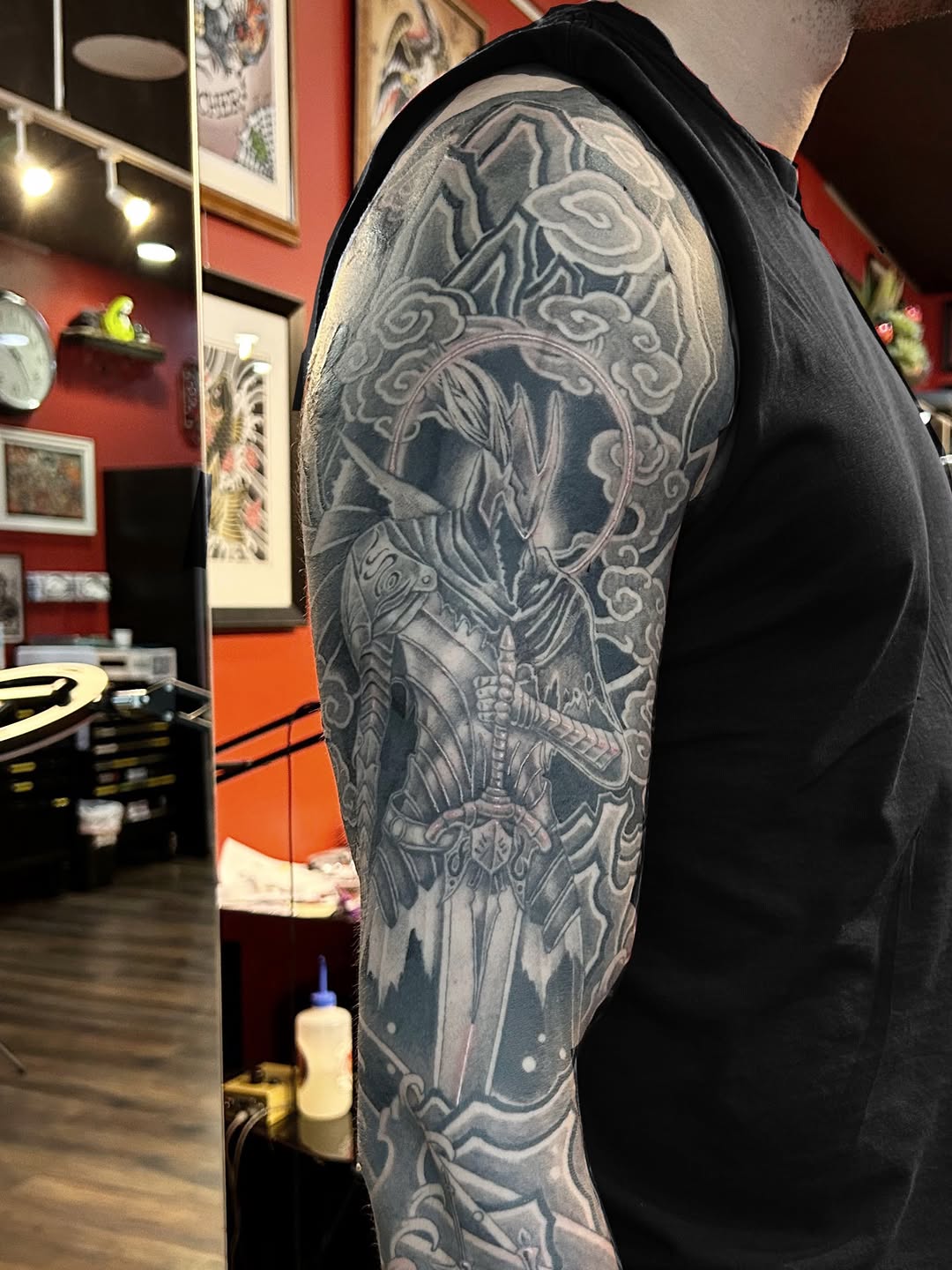 Tattoo by @takomanink — black_and_grey