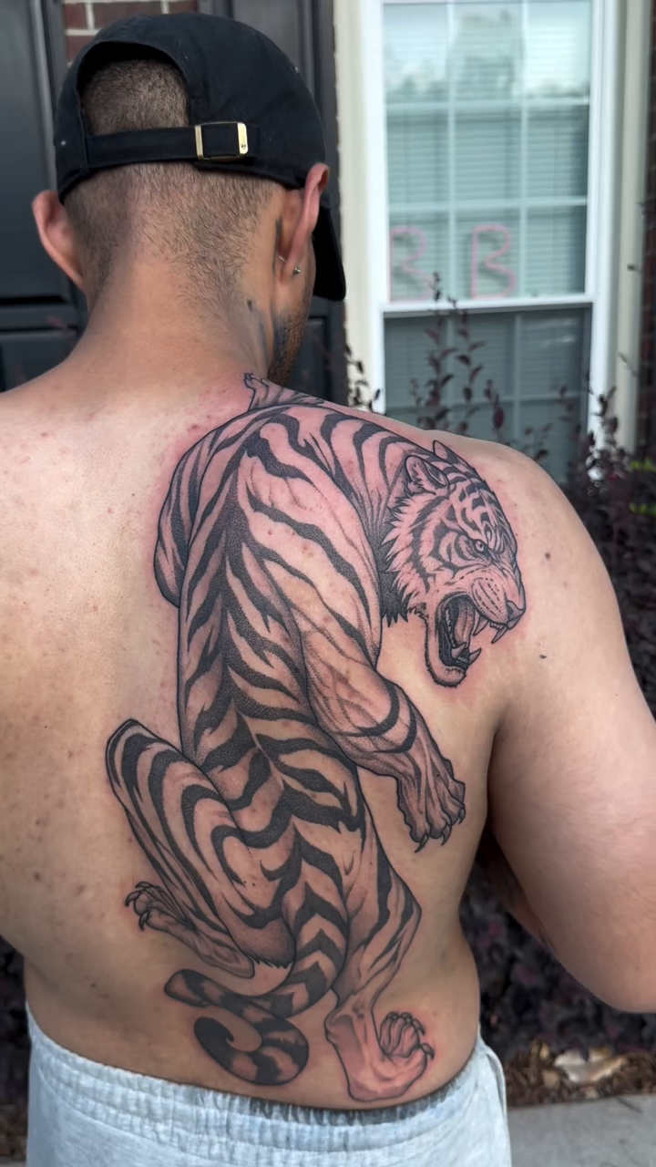 Tattoo by @simple_jared โ japanese_irezumi, black_and_grey