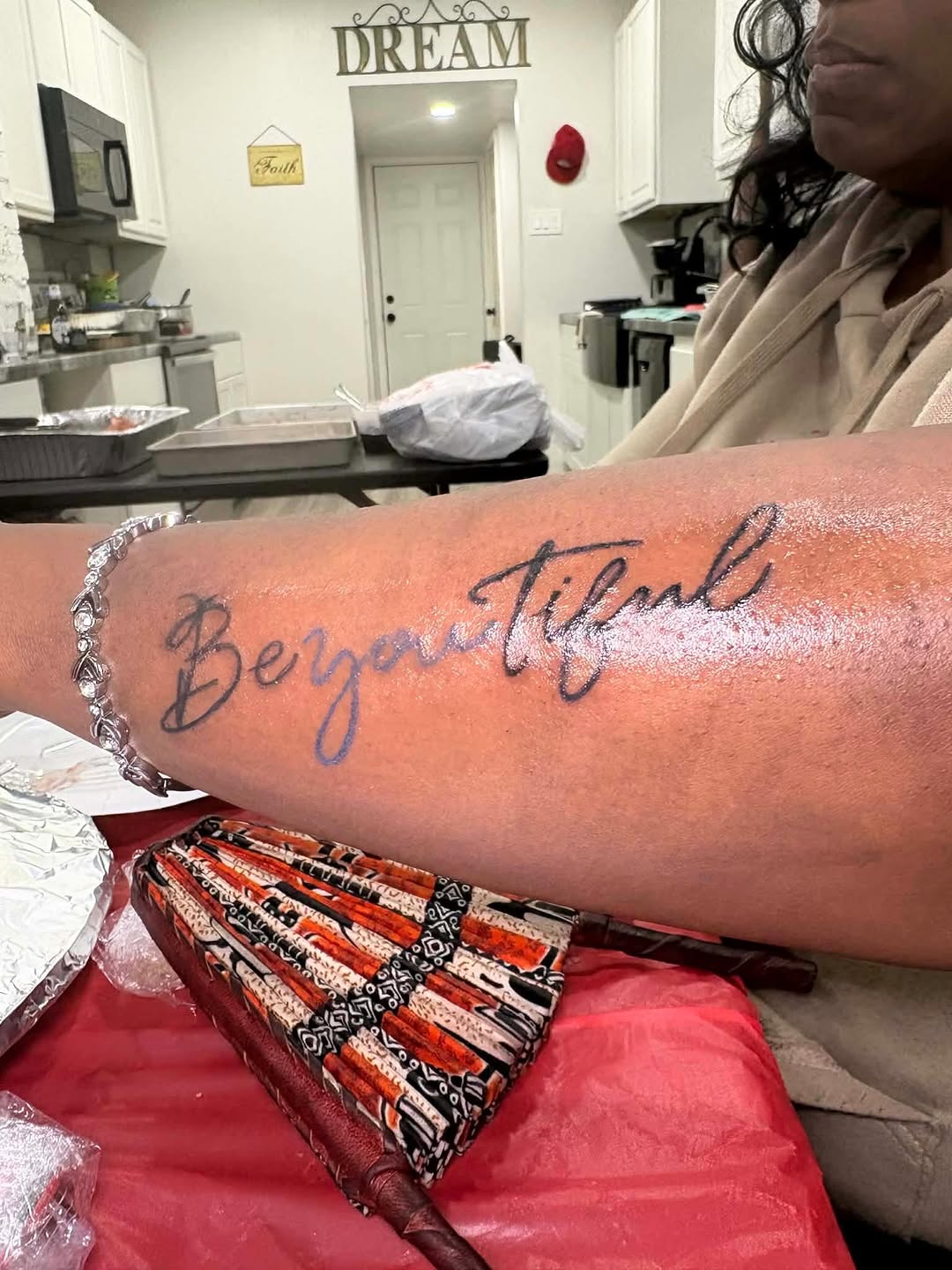 Tattoo by @bean_didittatz — lettering_script, fine_line