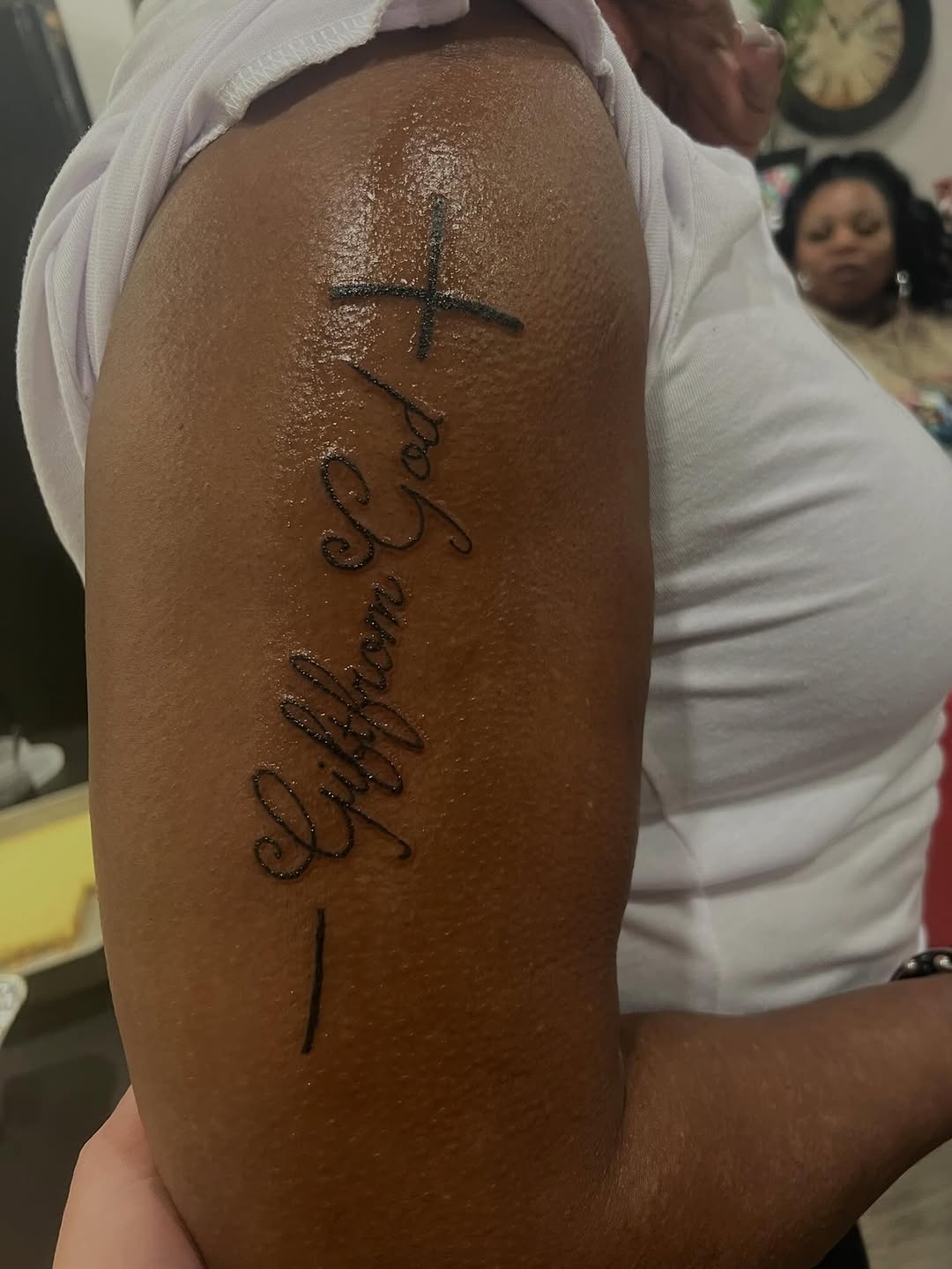 Tattoo by @bean_didittatz — lettering_script, fine_line