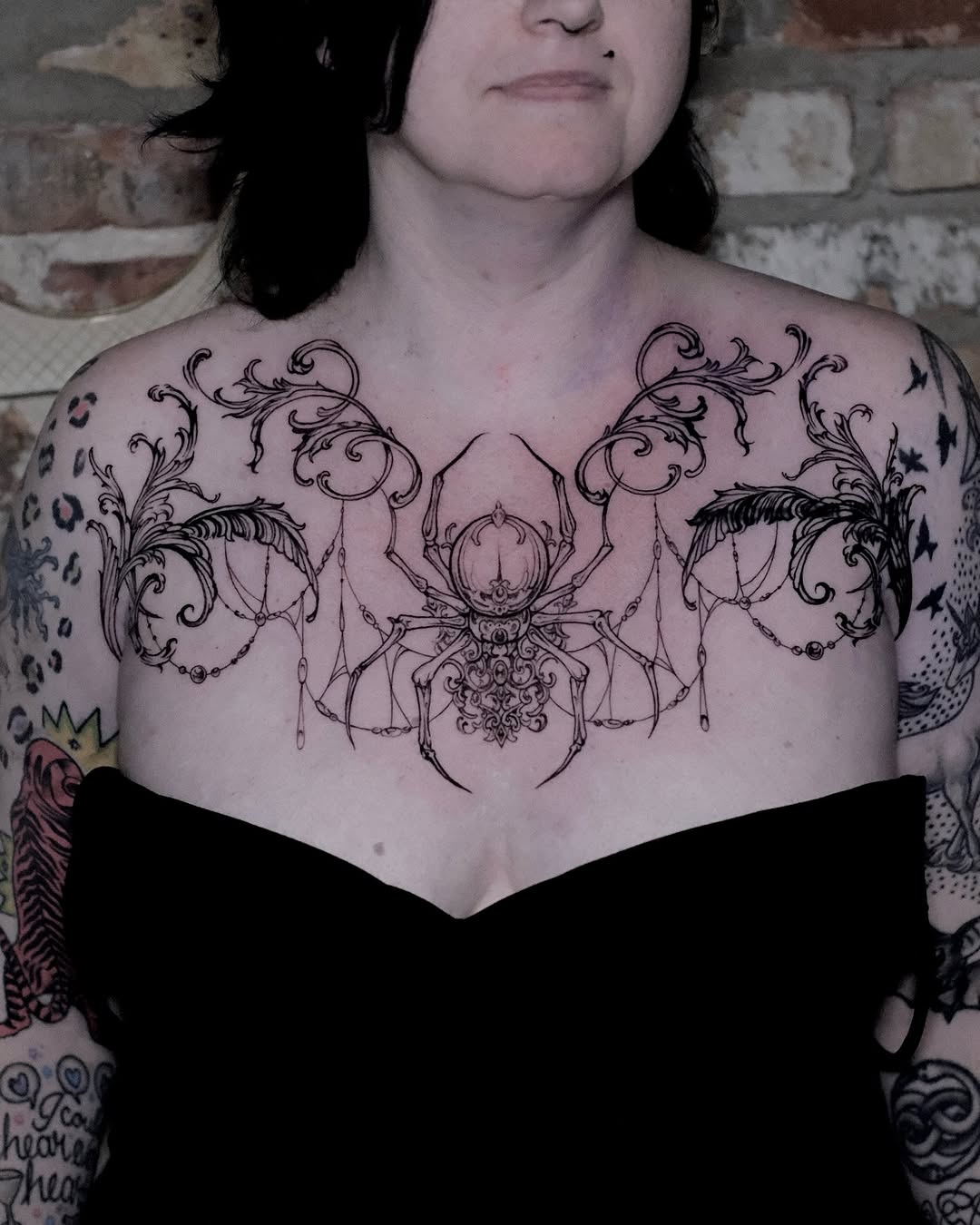 Tattoo by @hellbunnytattoos — blackwork, ornamental