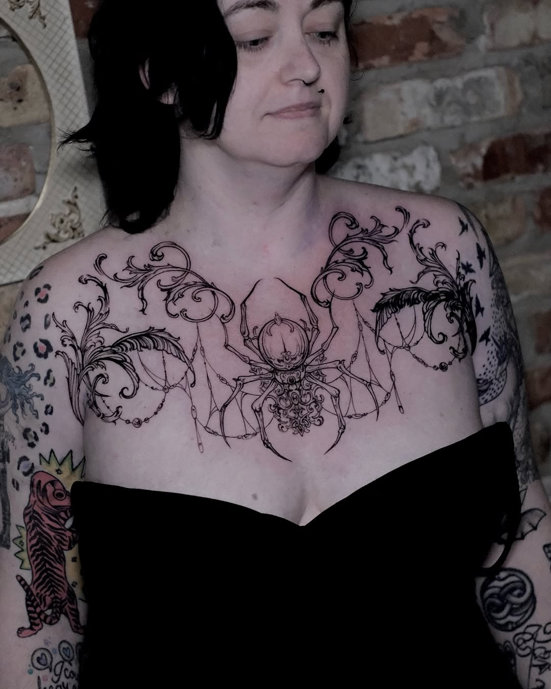 Tattoo by @hellbunnytattoos — blackwork, ornamental