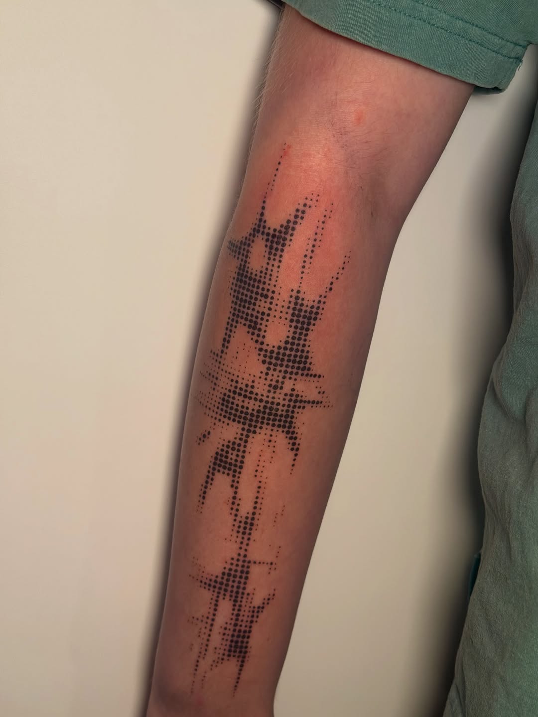 Tattoo by @pokedbylaskie — dotwork, geometric