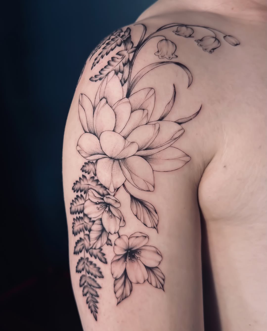 Tattoo by @ameliavogan — fine_line, black_and_grey