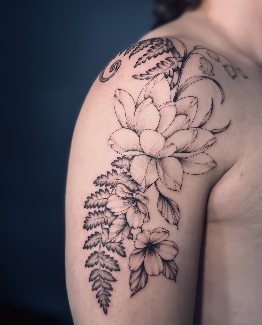 Tattoo by @ameliavogan — fine_line, black_and_grey
