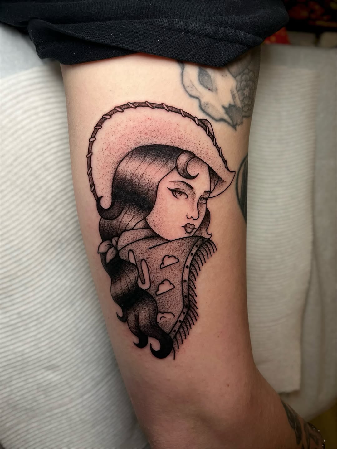 Tattoo by @msbeetattoos — american_traditional, black_and_grey