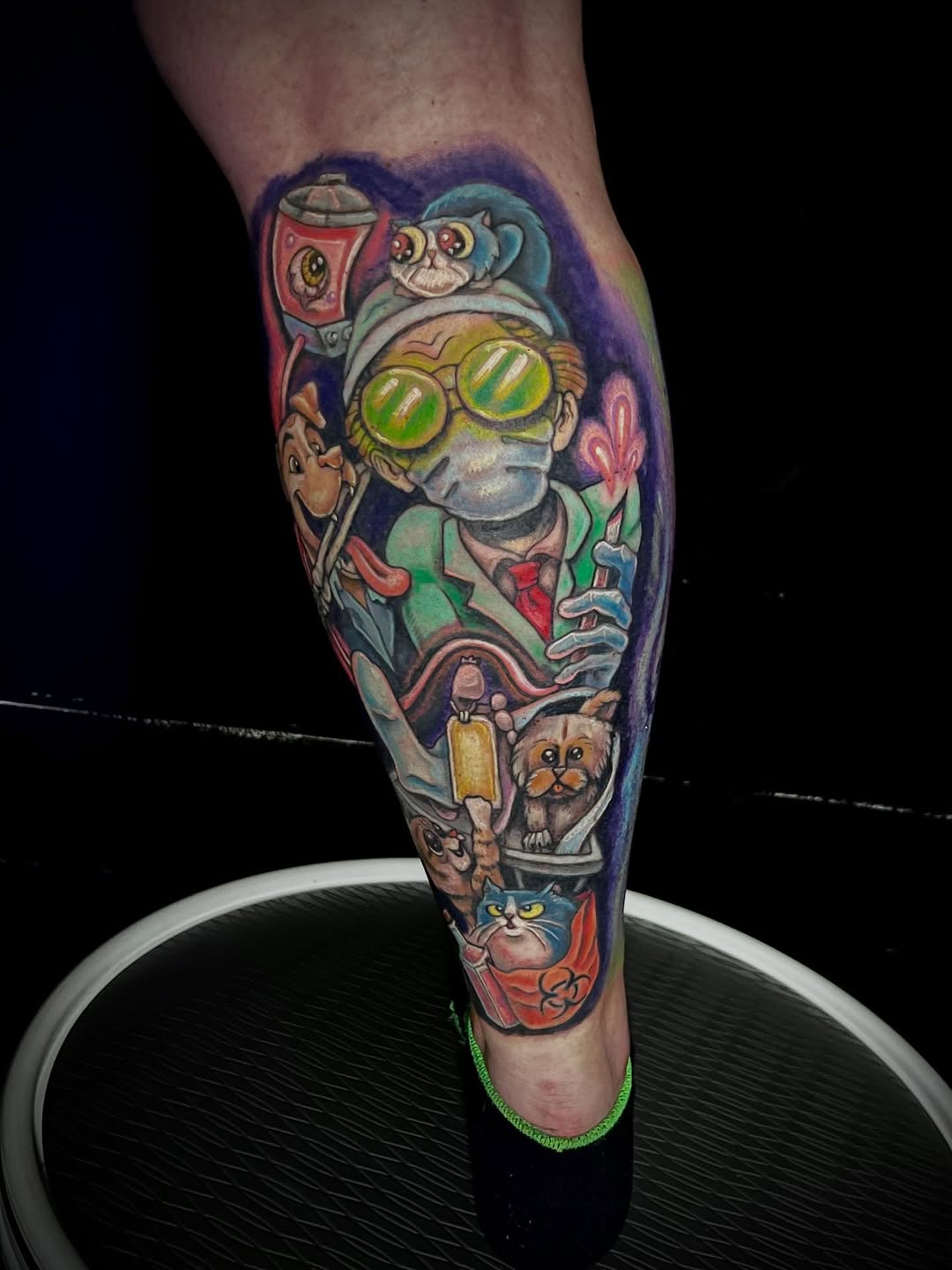 Tattoo by @ladymonsterfacetattoos — new_school, illustrative