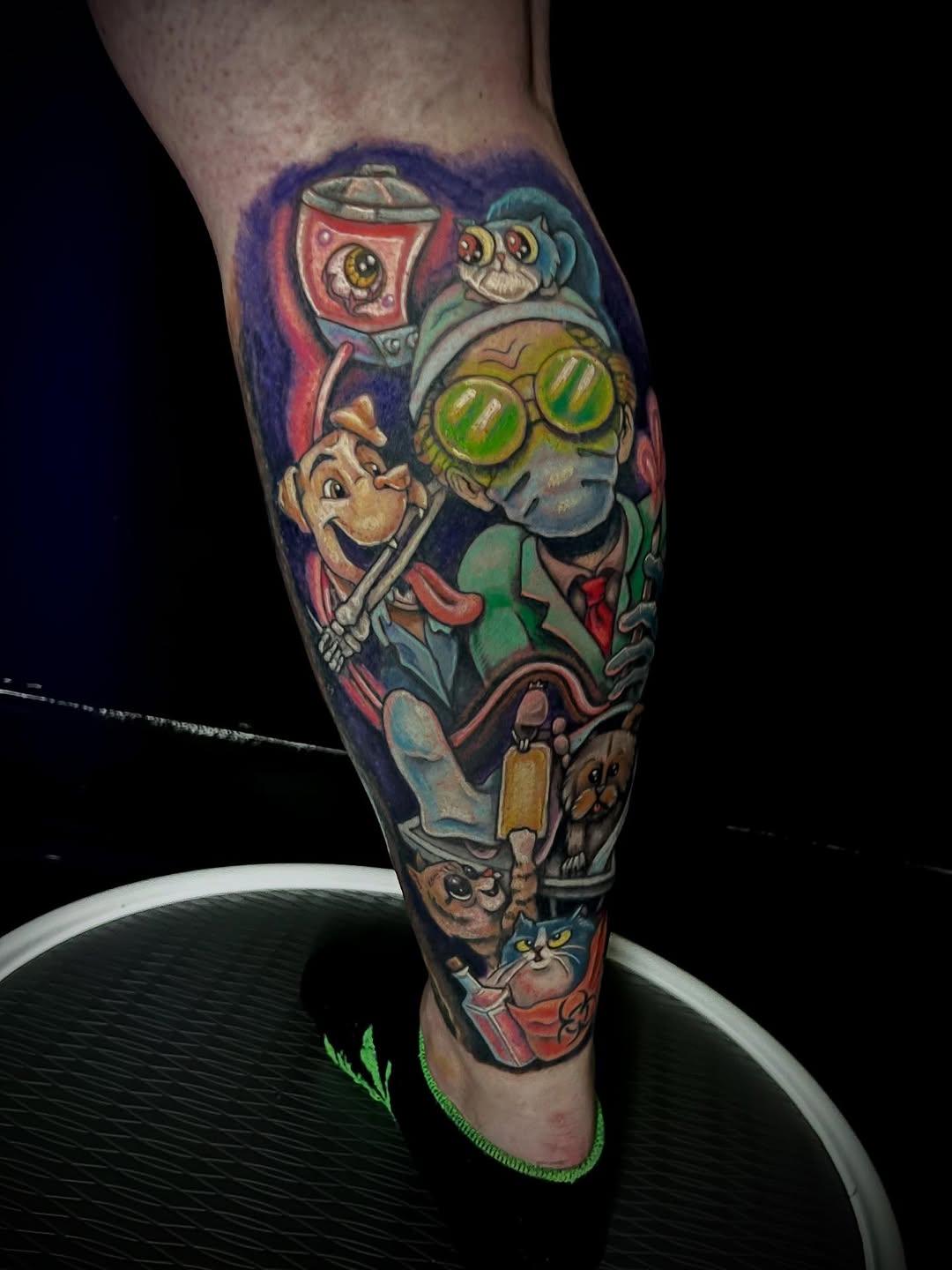Tattoo by @ladymonsterfacetattoos — new_school, trash_polka