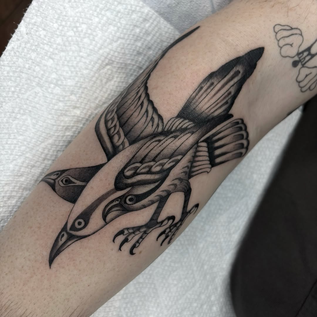 Tattoo by @evan.adtt — black_and_grey, illustrative