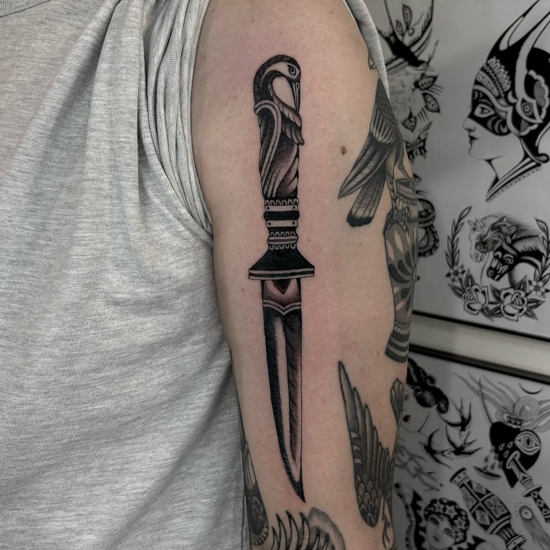 Tattoo by @evan.adtt — american_traditional, black_and_grey