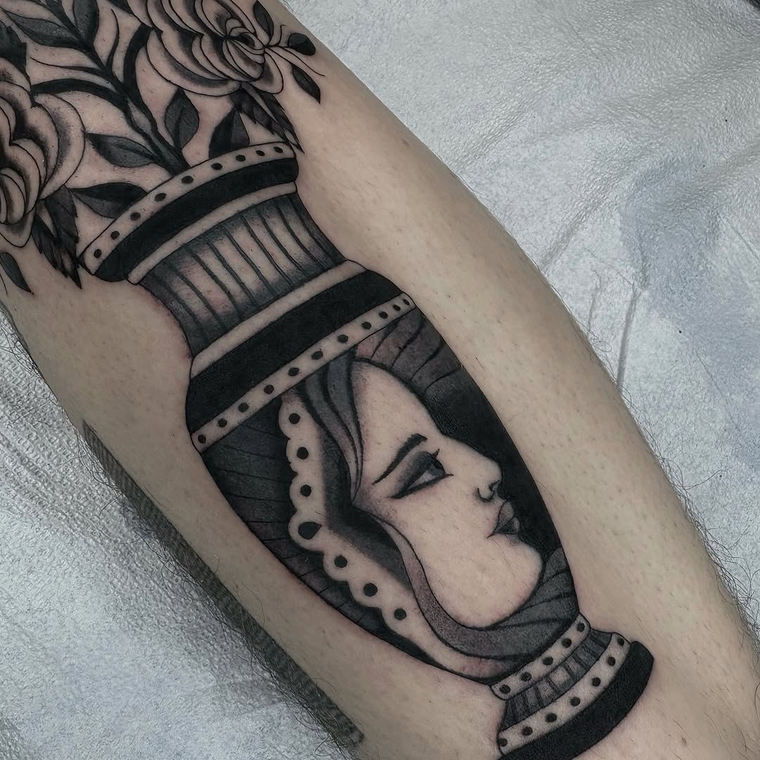 Tattoo by @evan.adtt — american_traditional, black_and_grey