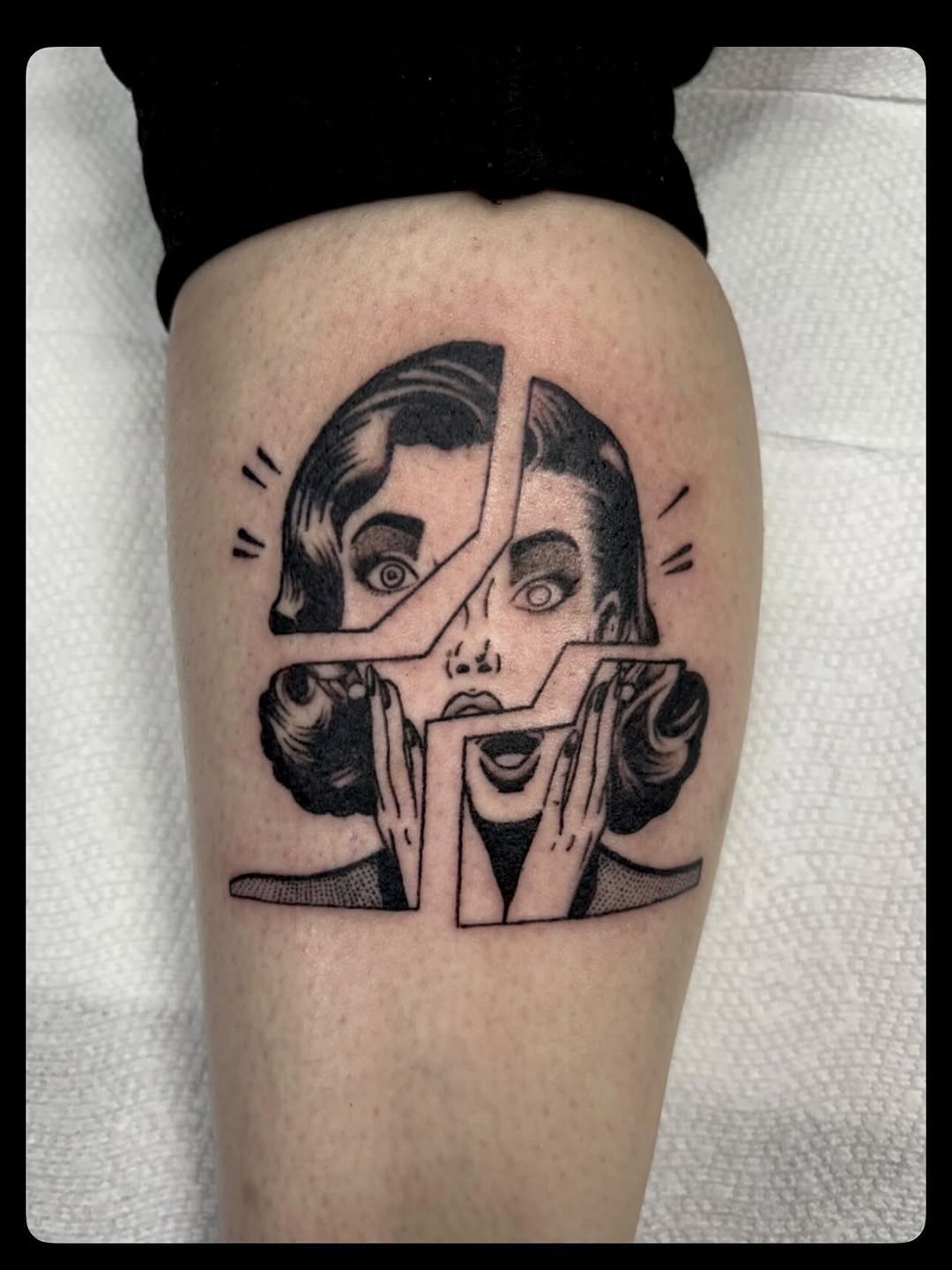 Tattoo by @austincpratttattoo — black_and_grey, trash_polka