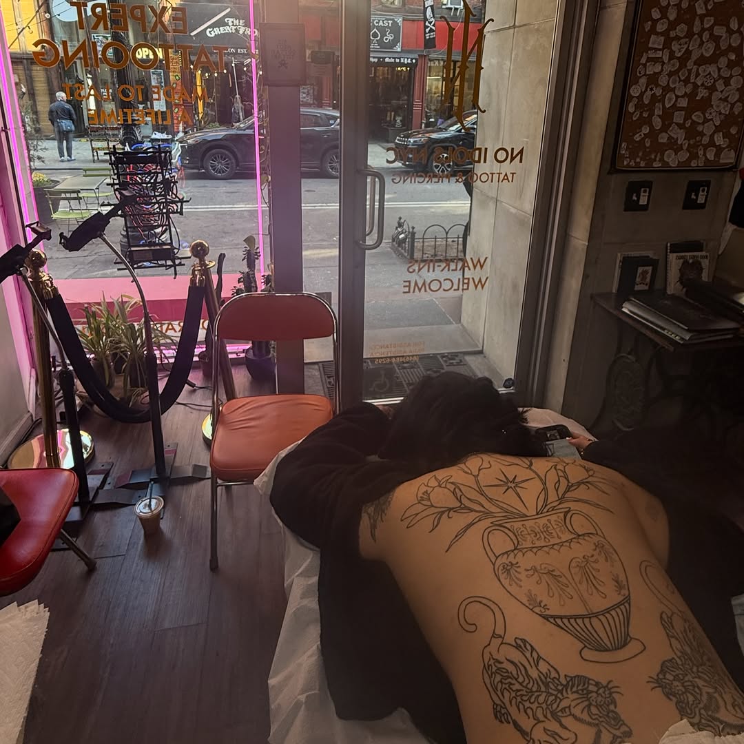 Tattoo by @wolfhazel — blackwork