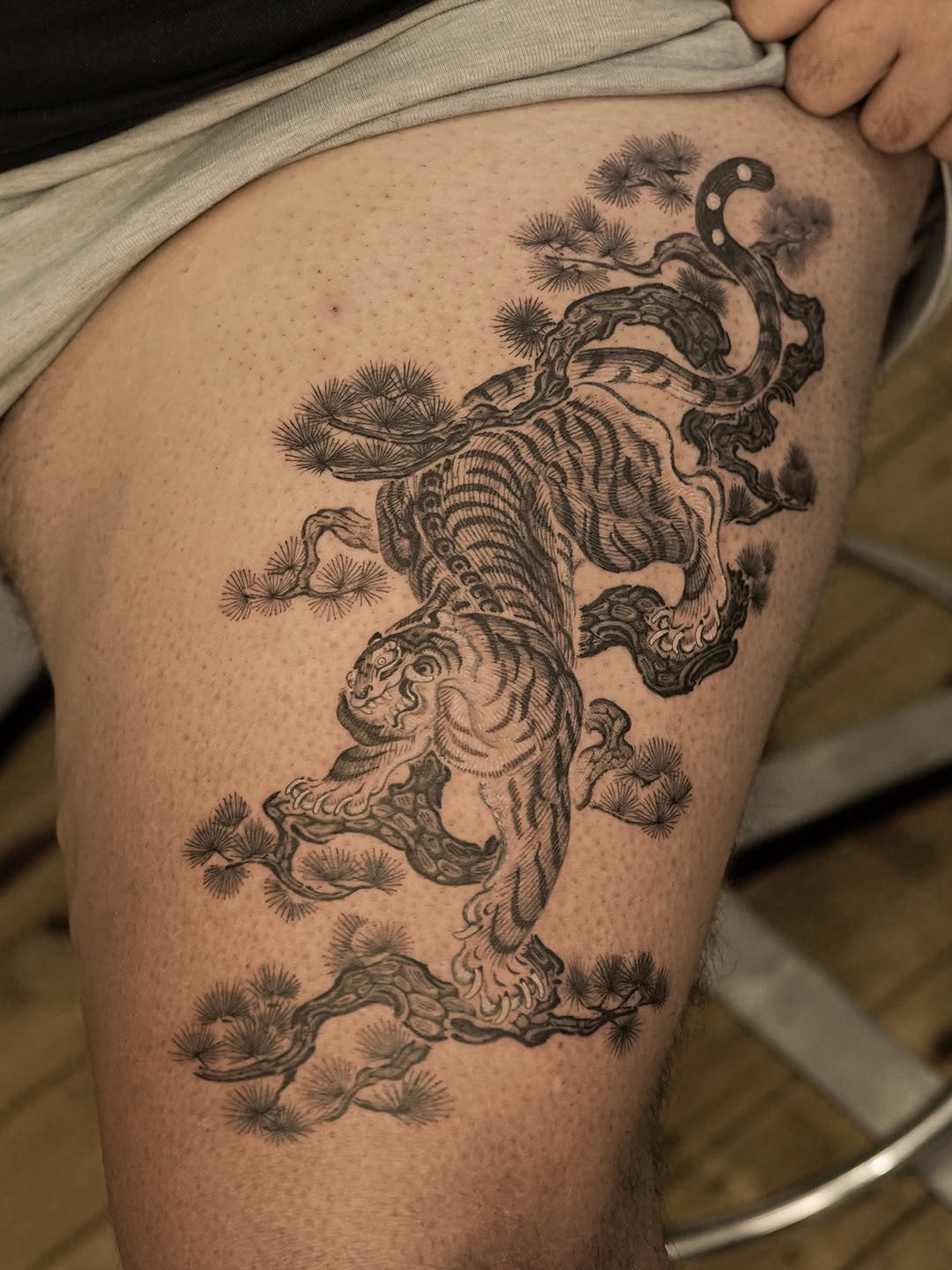 Tattoo by @think_tatt — japanese_irezumi, black_and_grey