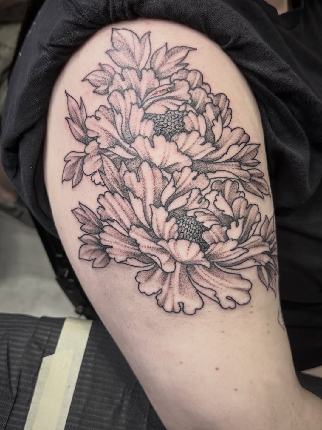 Tattoo by @jeremyutley_tattoo โ black_and_grey, dotwork