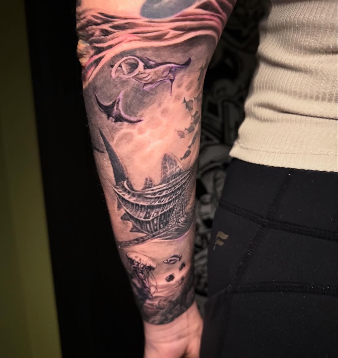 Tattoo by @abnormega_tattooartist — realism, black_and_grey