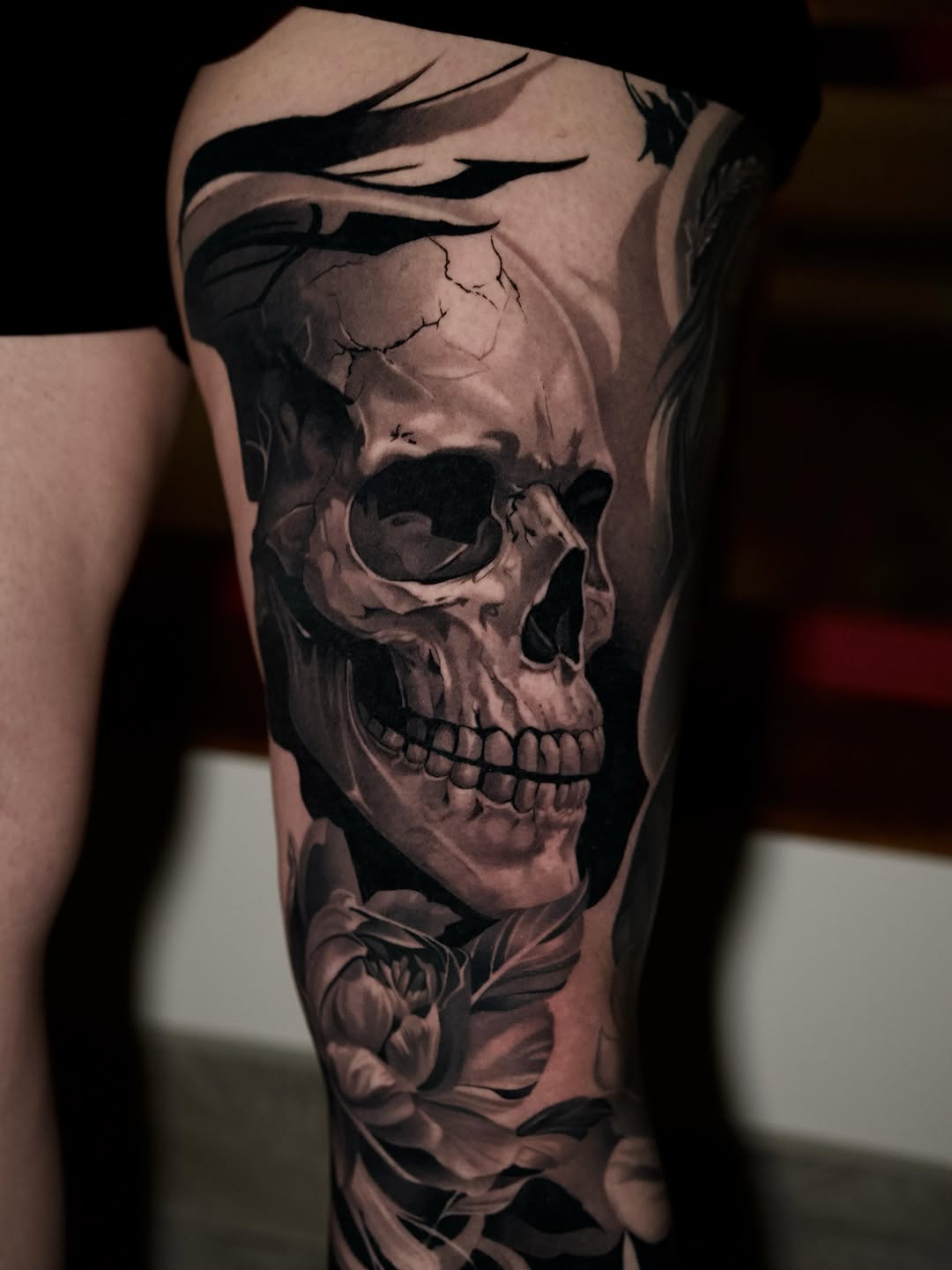 Tattoo by @nebesnuy_art — realism, black_and_grey