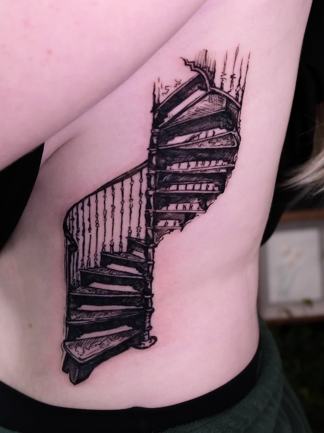 Tattoo by @fortytwojudges — illustrative, black_and_grey
