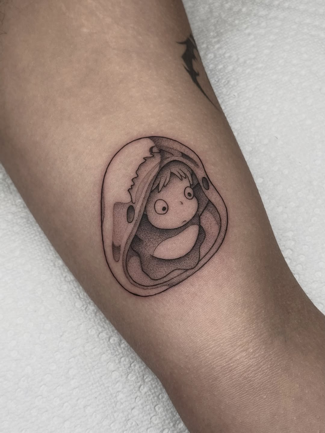 Tattoo by @carlosthebarloswarlos_ — illustrative, black_and_grey