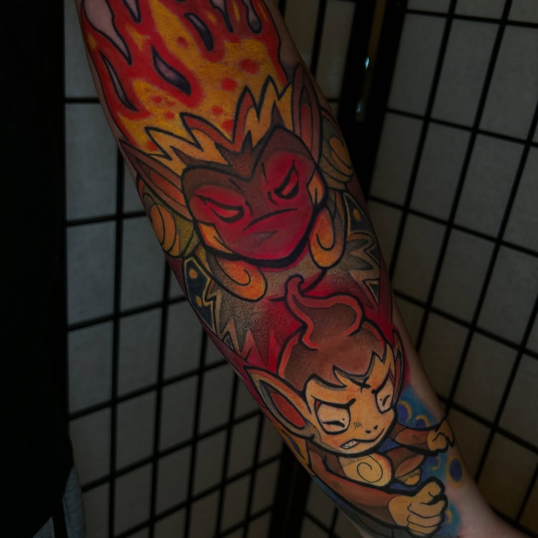 Tattoo by @catzilla_tattoos — anime, new_school