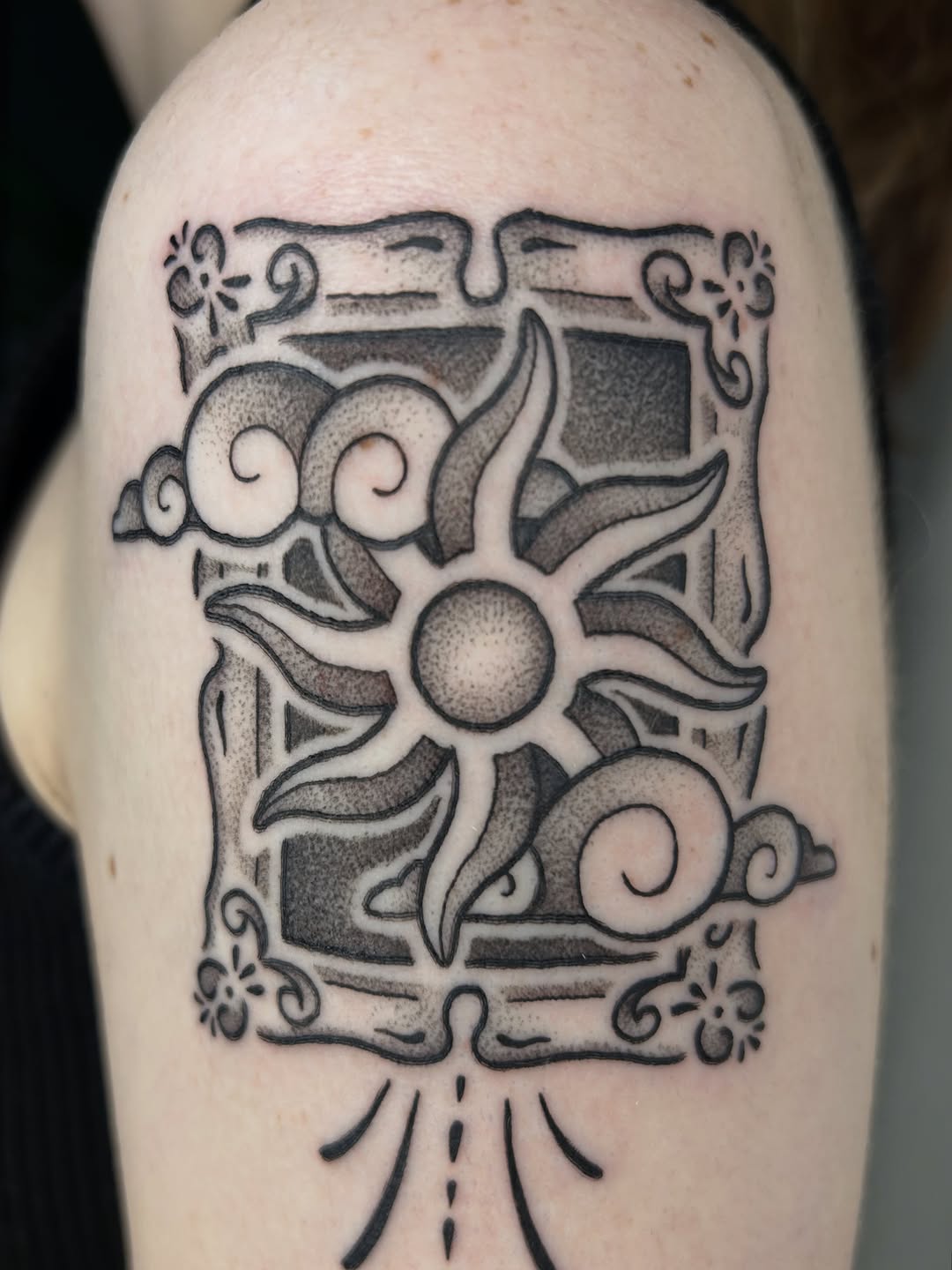 Tattoo by @cicadanymph — dotwork, black_and_grey