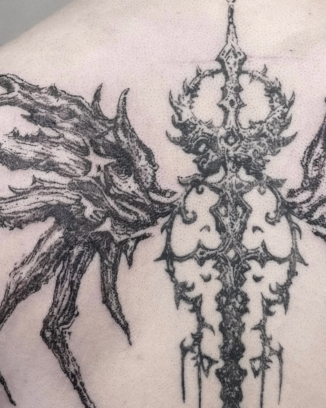 Tattoo by @inkofahma — blackwork, dark_realism
