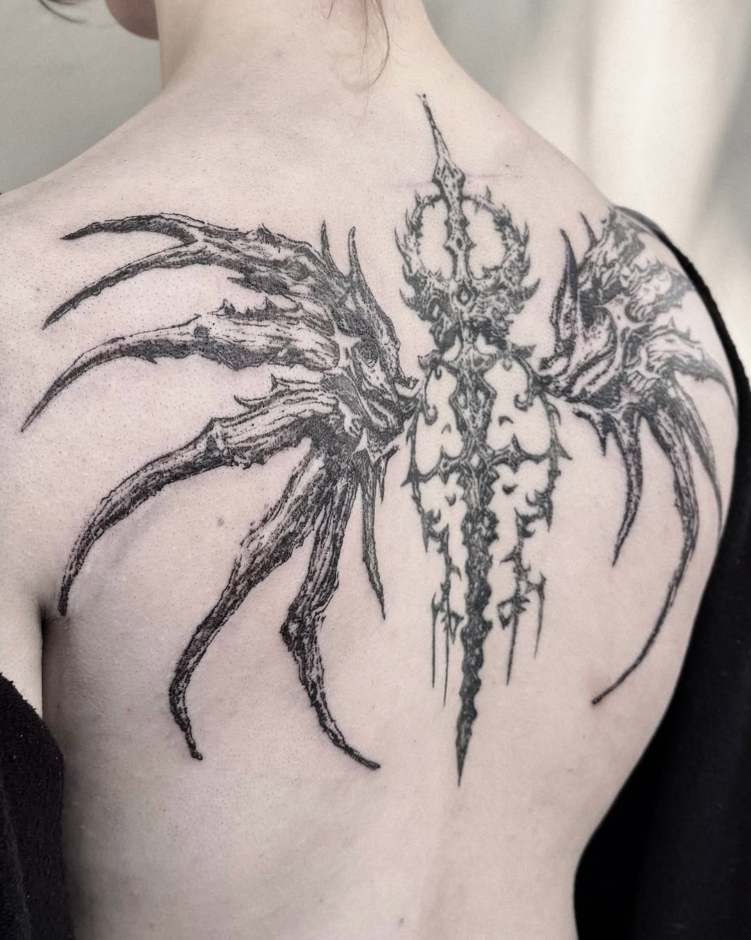 Tattoo by @inkofahma — blackwork