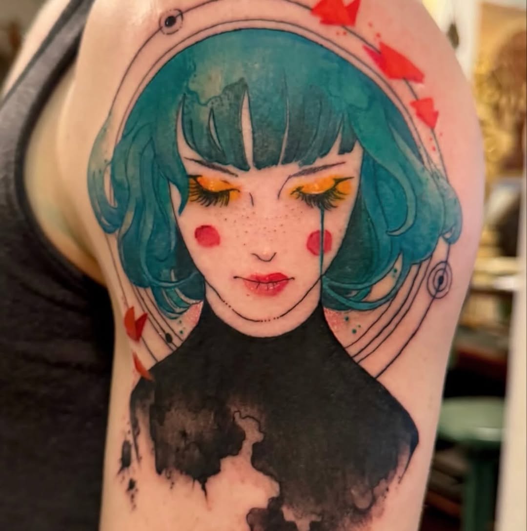 Tattoo by @joyinsorrowtattoo — illustrative, watercolor