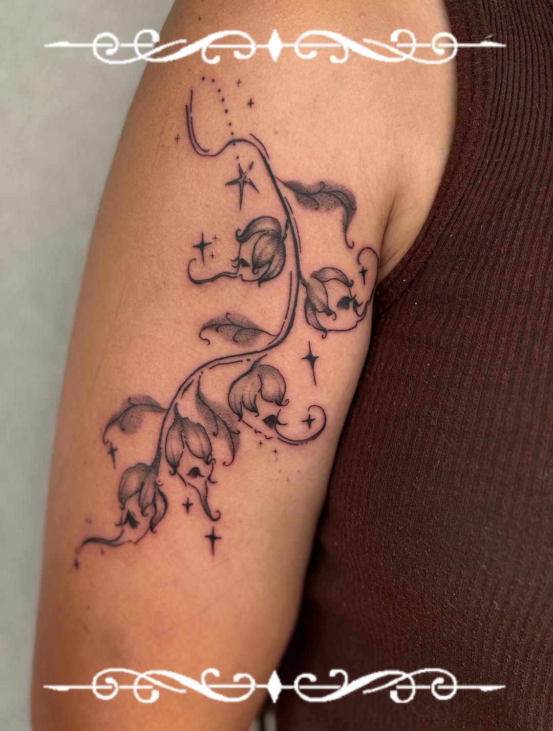 Tattoo by @fernwilds_tattoo โ fine_line, dotwork