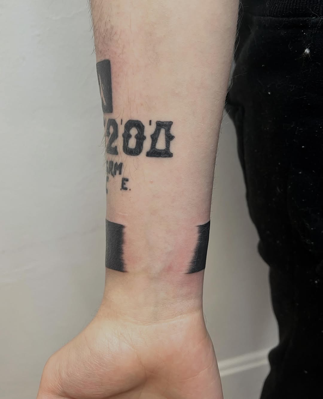 Tattoo by @amberrose.tattoos — blackwork, lettering_script