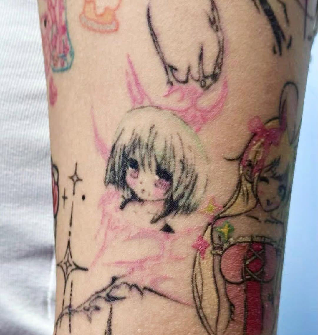 Tattoo by @kill.sweetie — anime, fine_line