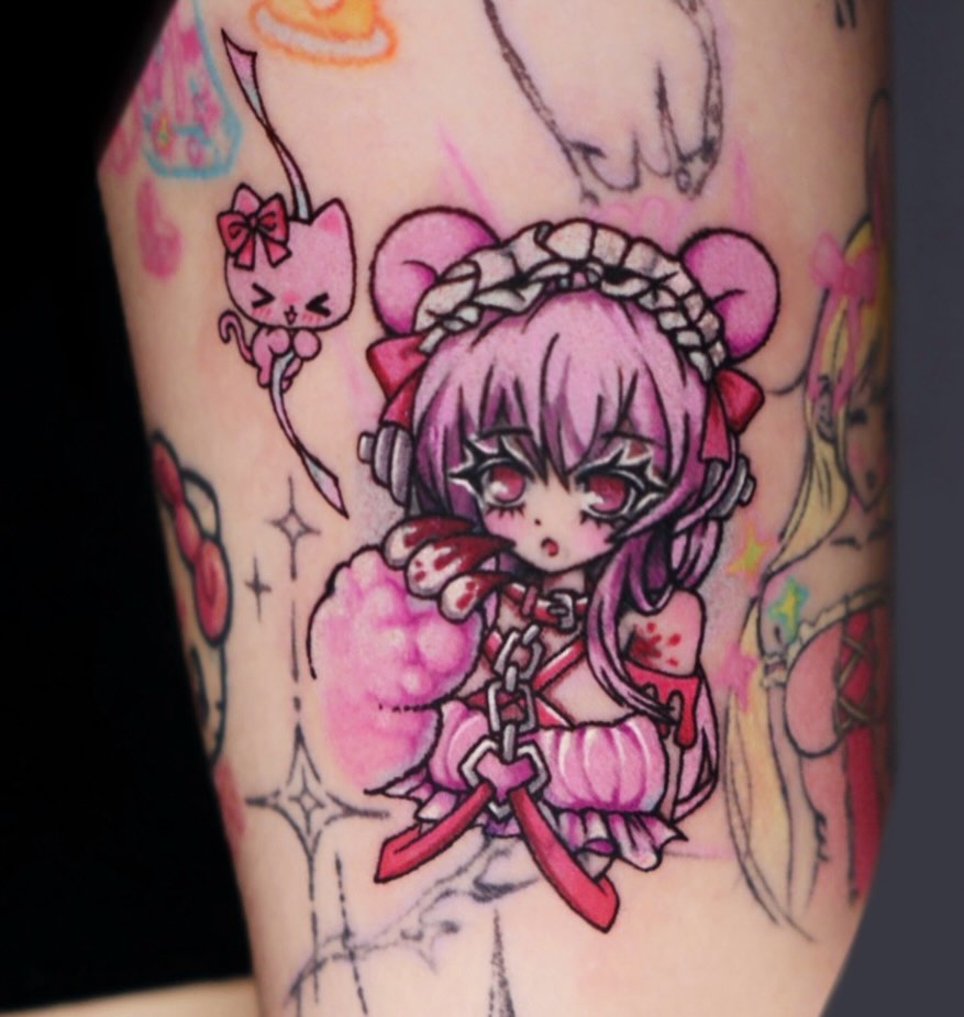 Tattoo by @kill.sweetie — anime, new_school