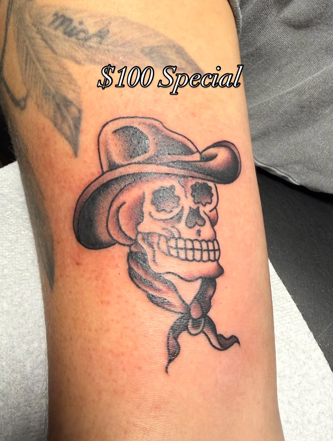 Tattoo by @sadgirltx — american_traditional, black_and_grey
