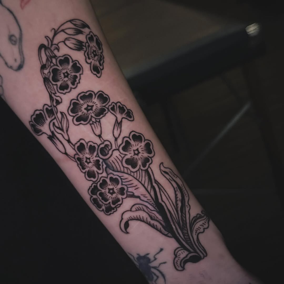 Tattoo by @nikkibeetattoos — illustrative, black_and_grey