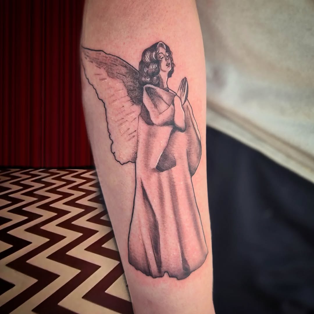 Tattoo by @wickedlilyink — black_and_grey, realism