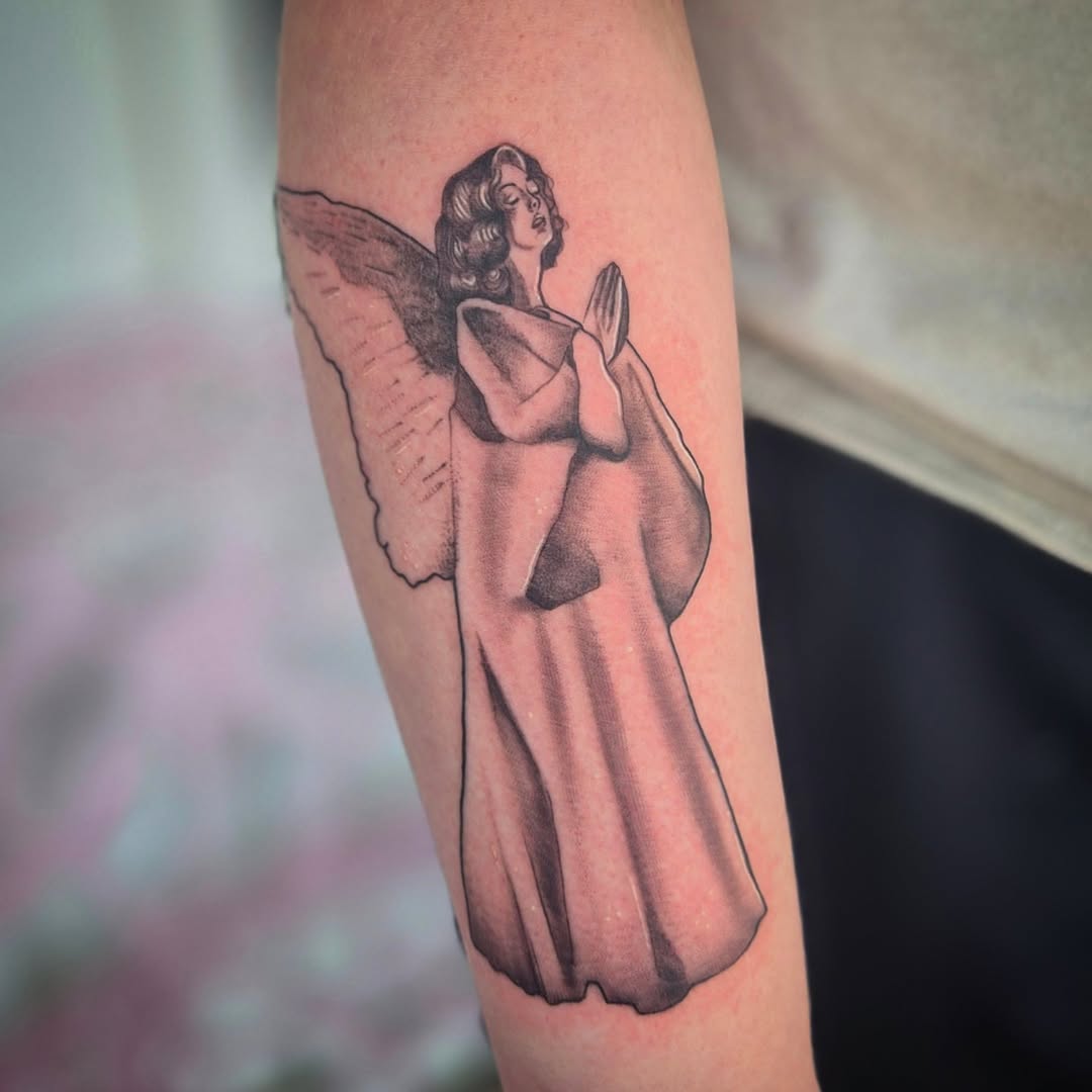 Tattoo by @wickedlilyink — black_and_grey, realism