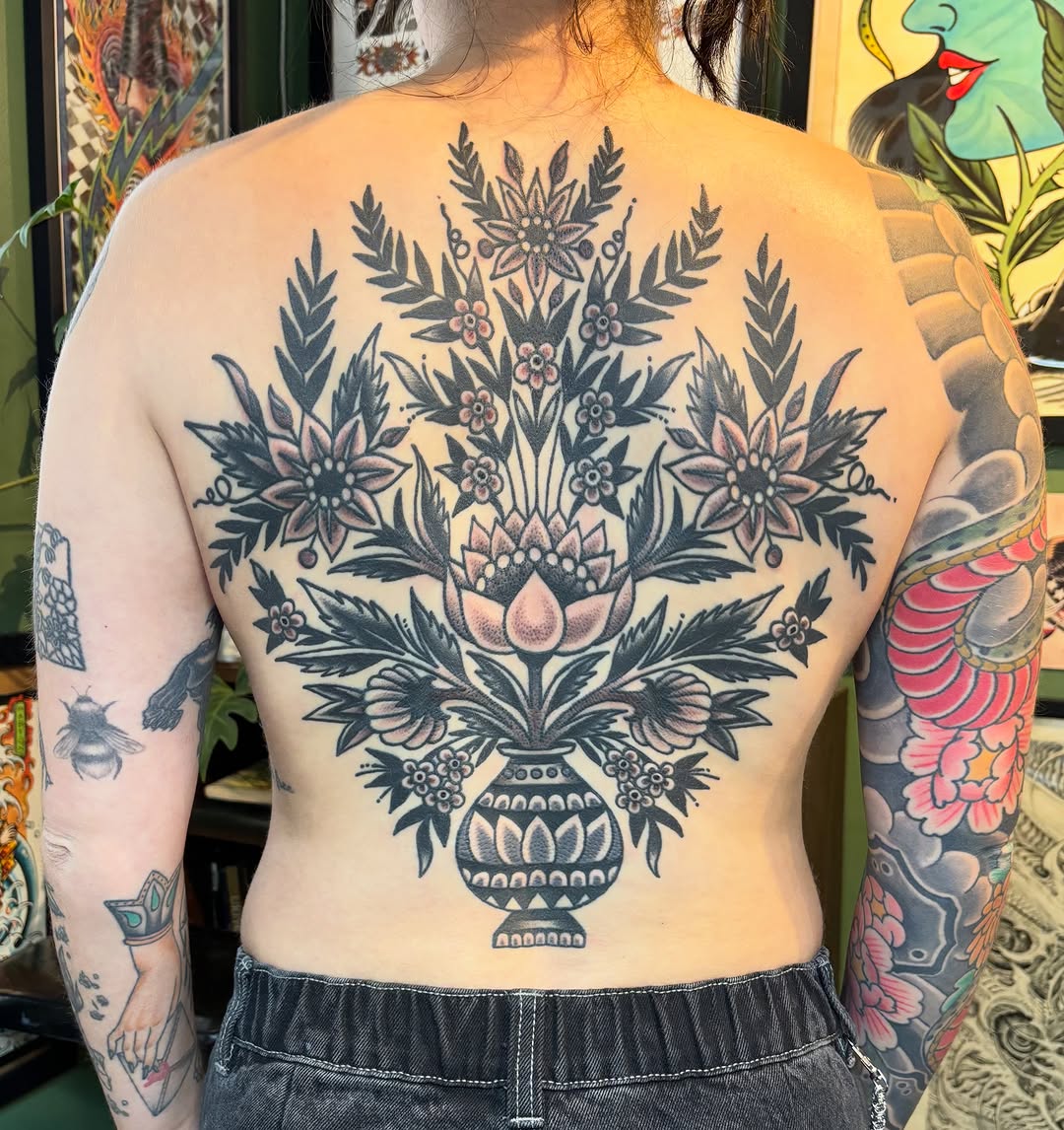 Tattoo by @mason_montgomery — black_and_grey, ornamental