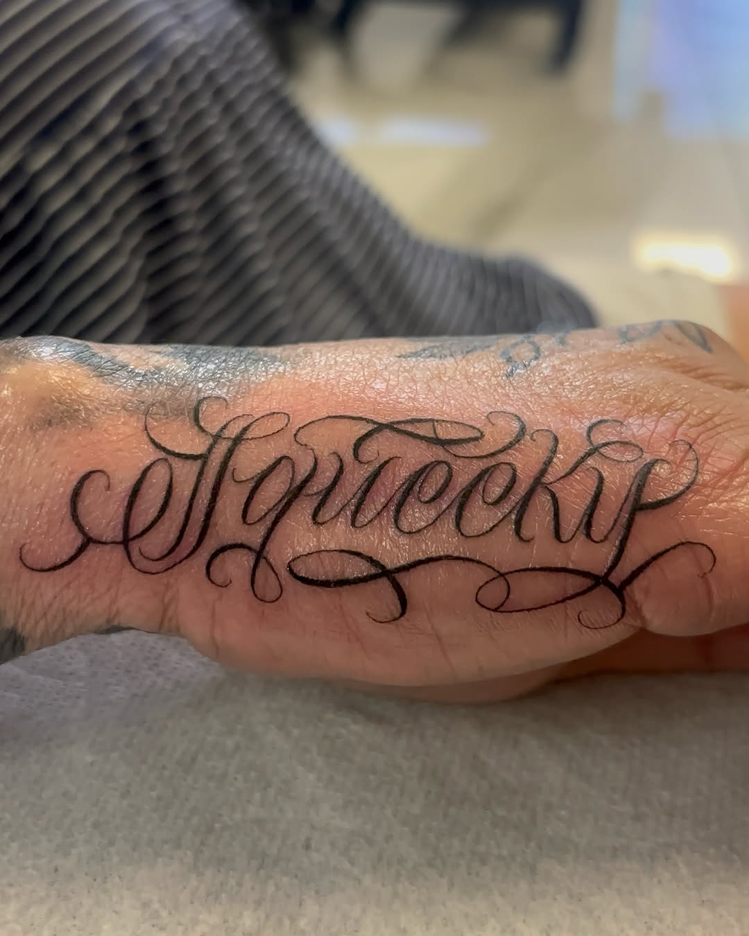 Tattoo by @t4no_one — lettering_script, fine_line