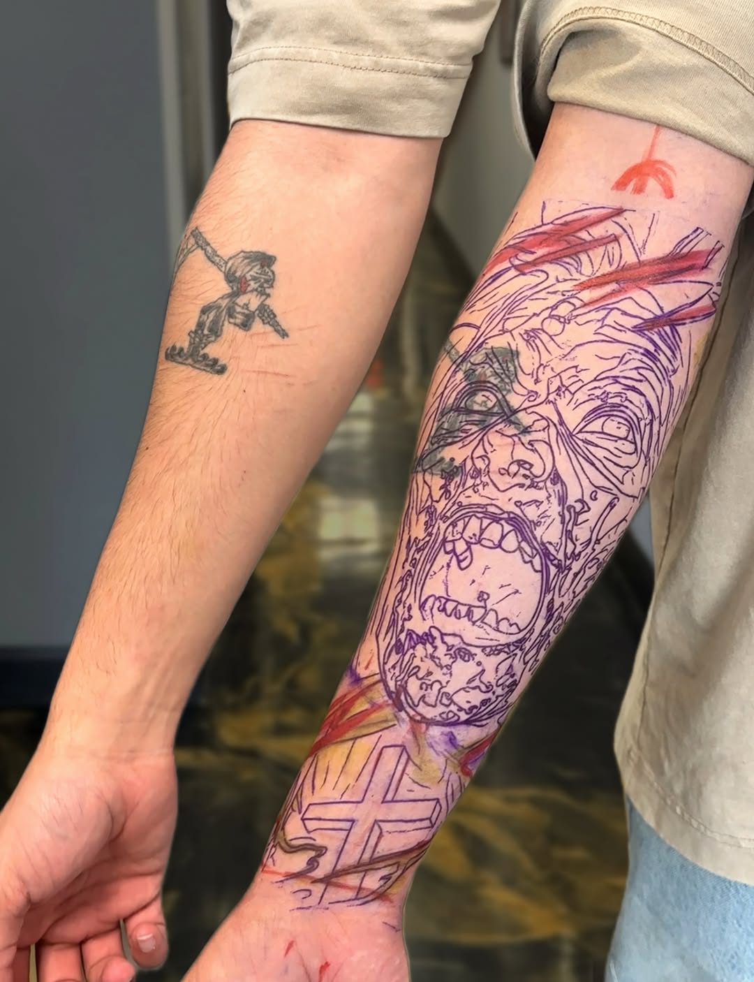 Tattoo by @estebanceron_art โ trash_polka