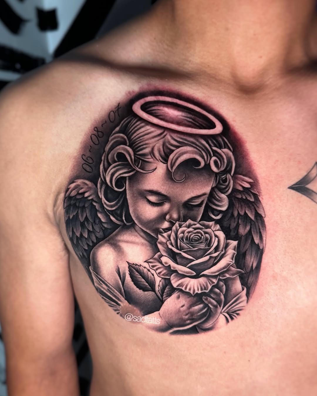 Tattoo by @sadtatts — realism, black_and_grey