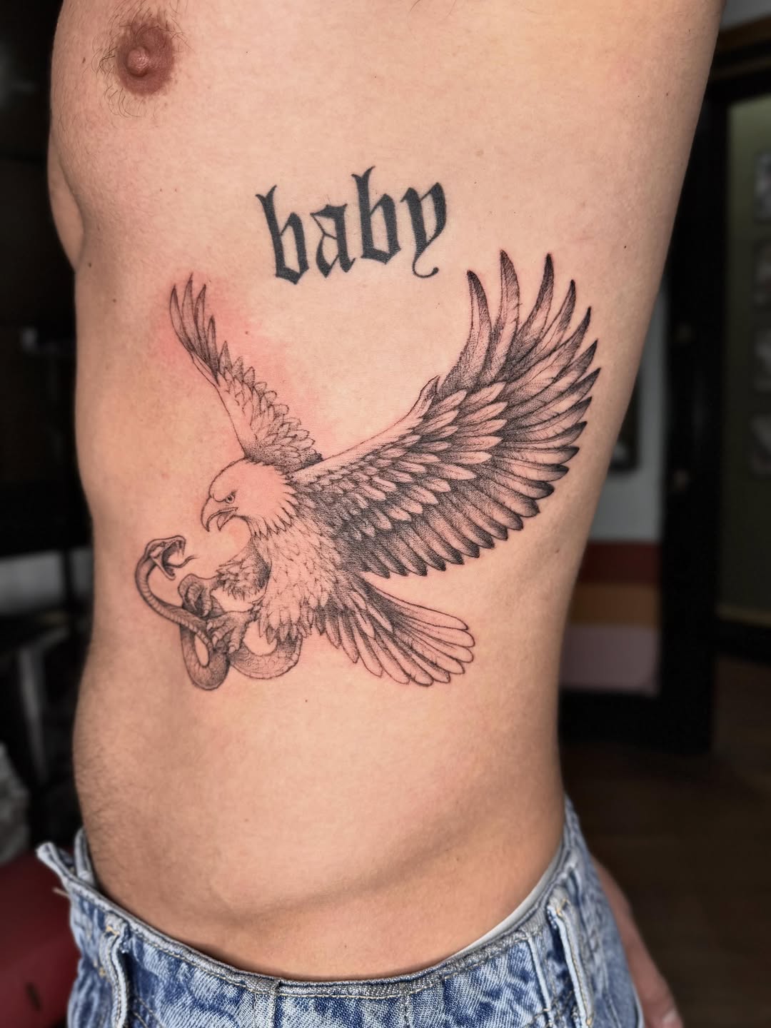 Tattoo by @mbauertattoo — black_and_grey, lettering_script