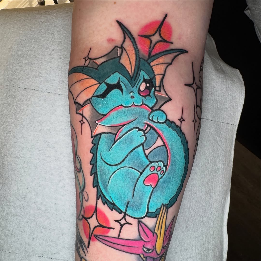 Tattoo by @w33bmachin3 — new_school, anime