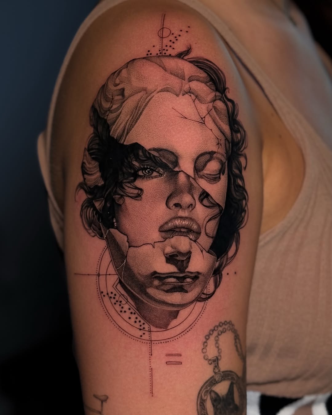 Tattoo by @victoria.tattoos โ realism, black_and_grey