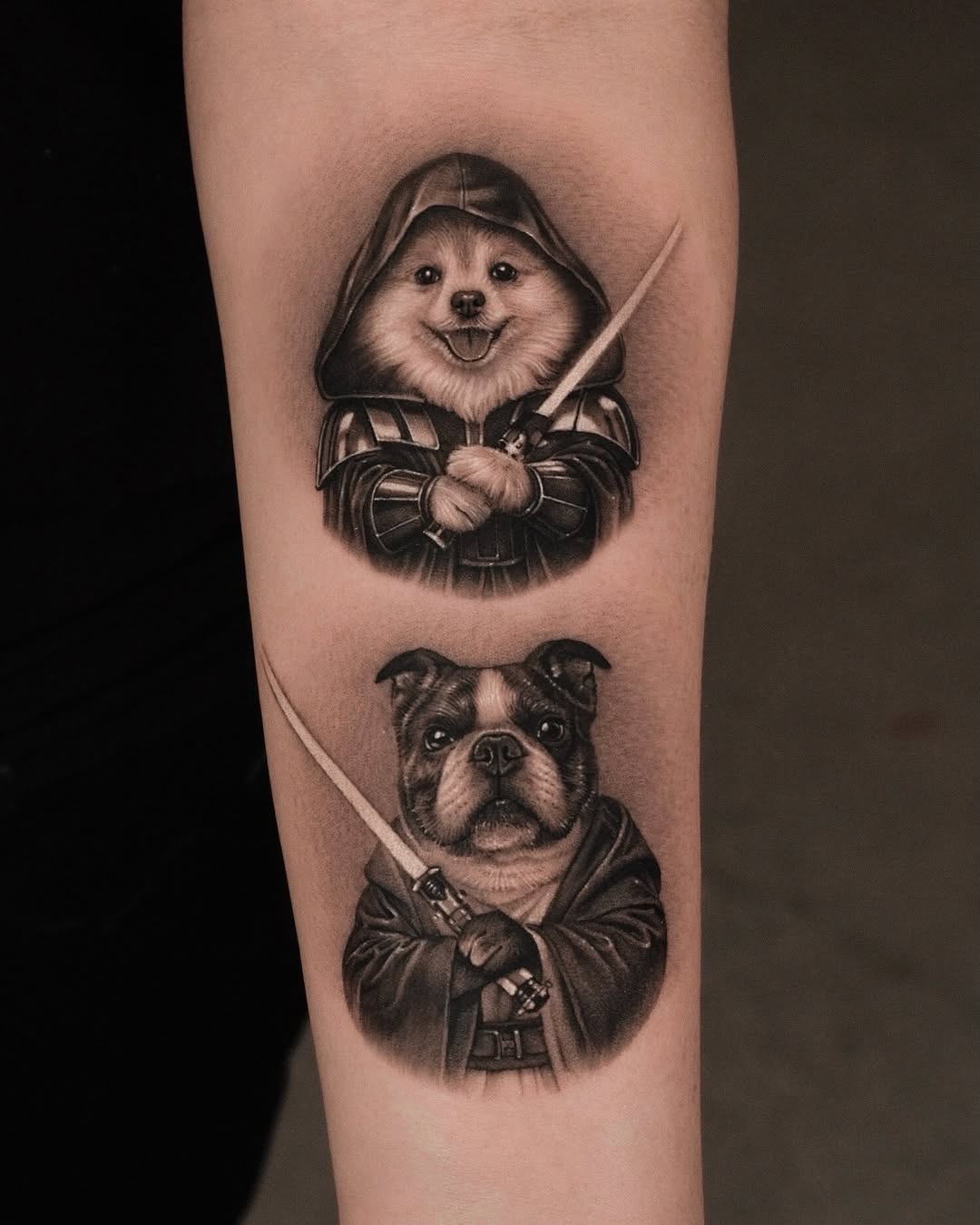 Tattoo by @dionne.tattoo โ realism, black_and_grey