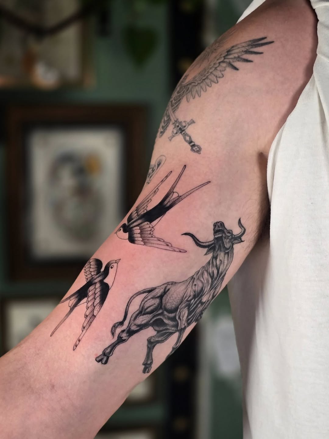 Tattoo by @aarondor — black_and_grey, illustrative