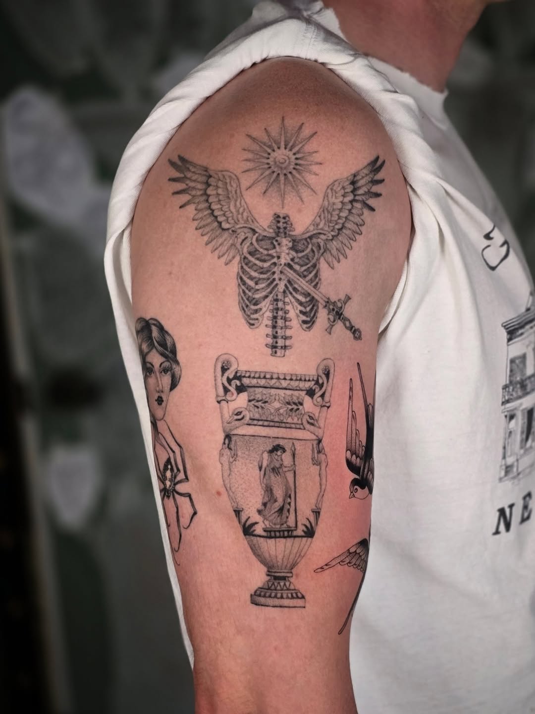 Tattoo by @aarondor — black_and_grey