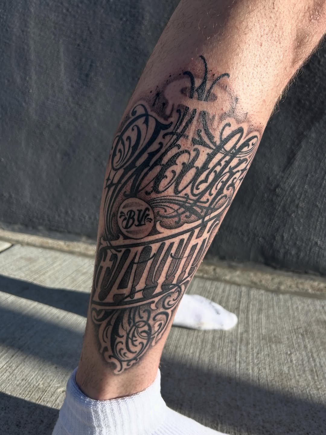 Tattoo by @livy_babytats — lettering_script, blackwork
