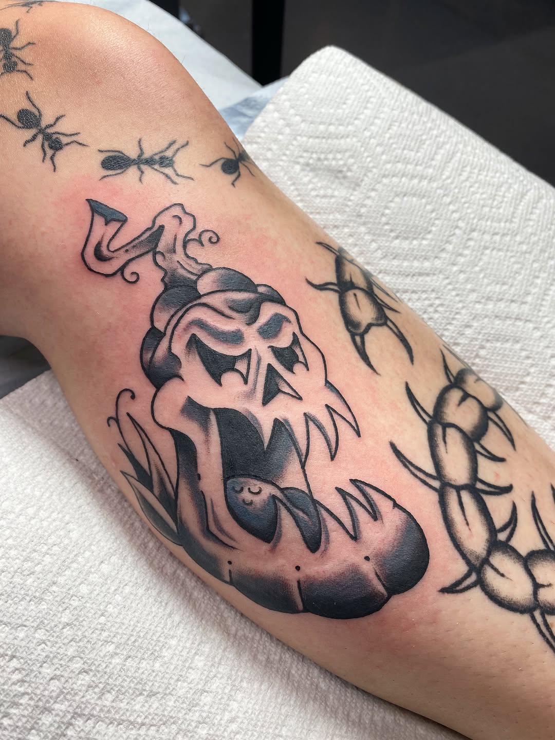 Tattoo by @karldoestattoos — new_school, black_and_grey
