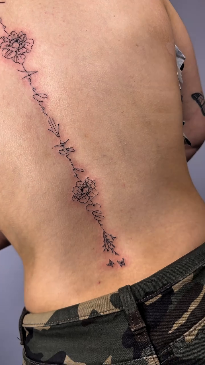 Tattoo by @ashh.tatts — fine_line, lettering_script