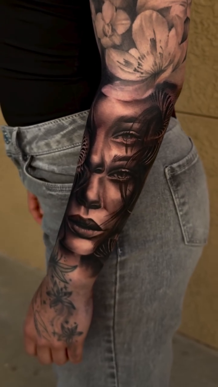 Tattoo by @alinas_tattoos — realism, black_and_grey